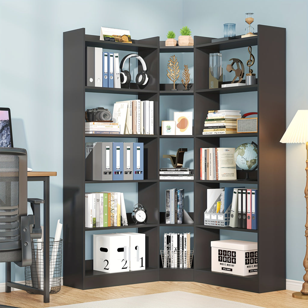 70 8 corner bookshelf bookcase 7 tiers l shaped bookshelf