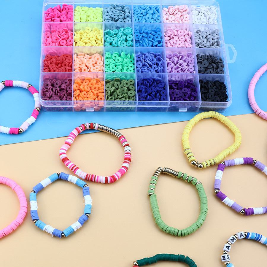 2d flat 7200pcs clay beads bracelet beading kit friendship