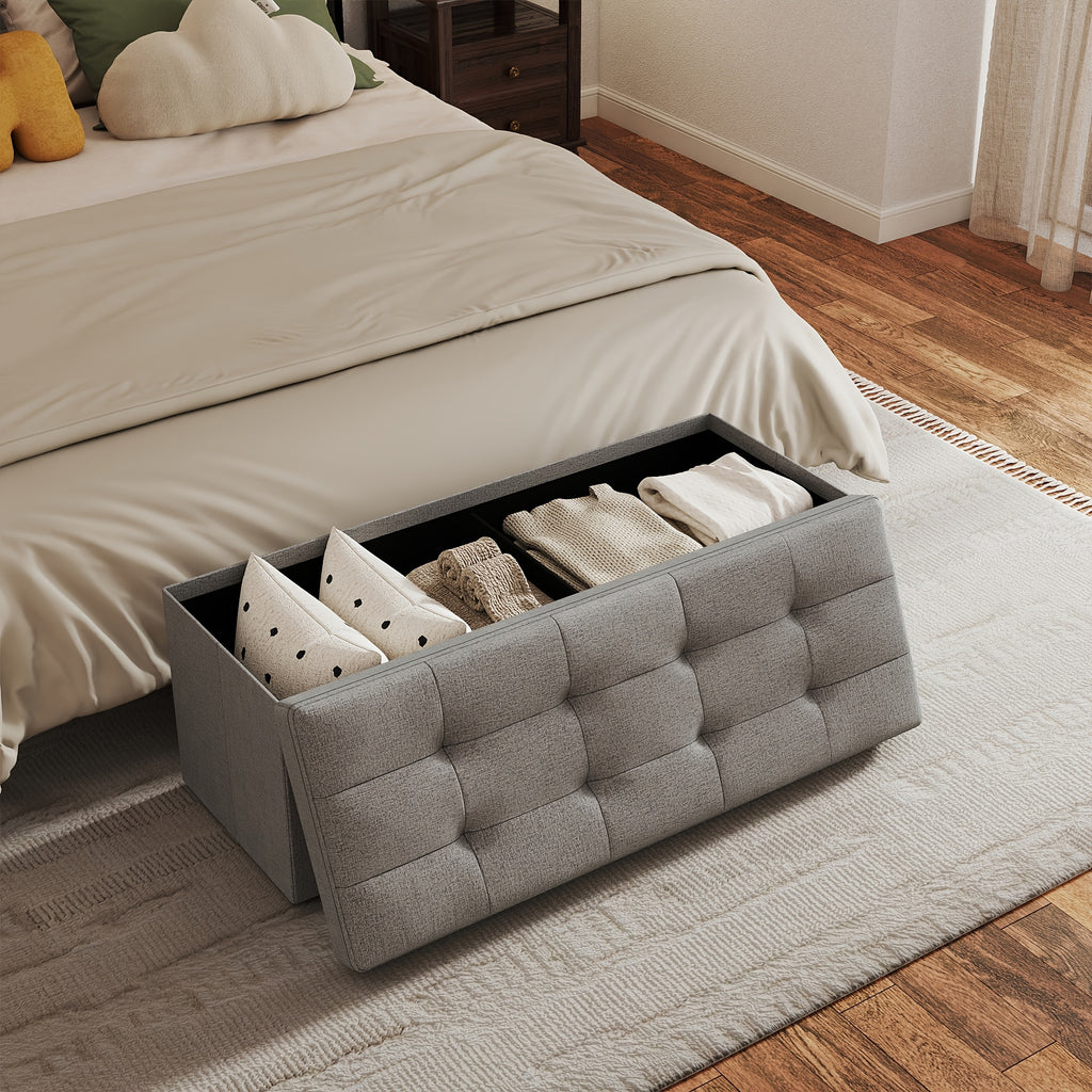 leather linen   storage bench padded   storage