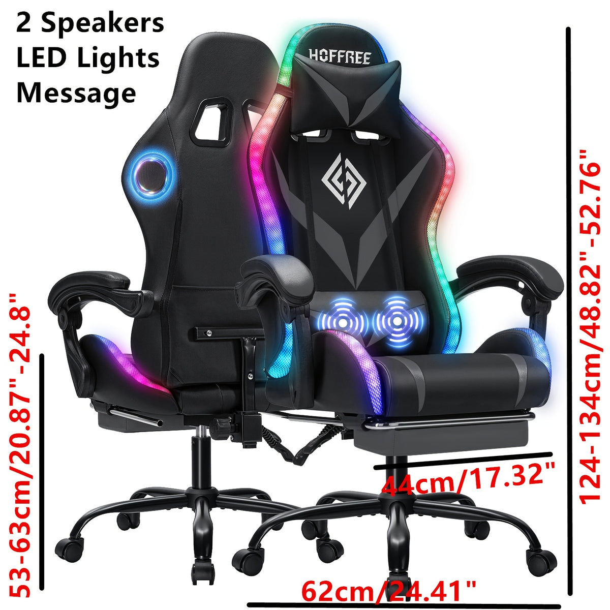 massage lumbar support bar ergonomic gaming