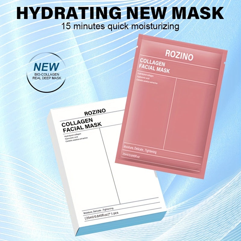 5pcs collagen mask moisturizing hydrating firming skin