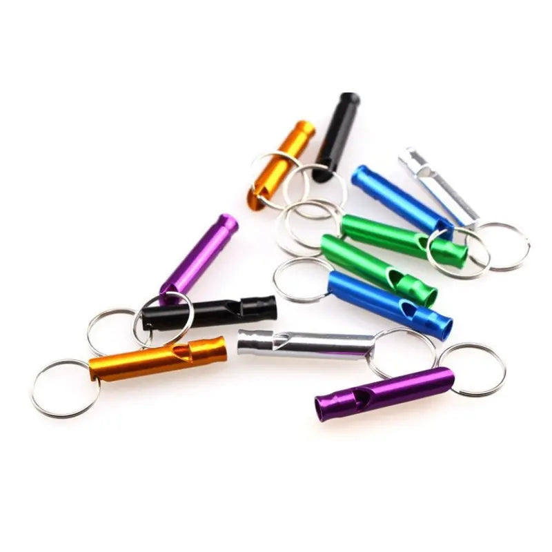 6pcs durable aluminum alloy mini whistles outdoor survival