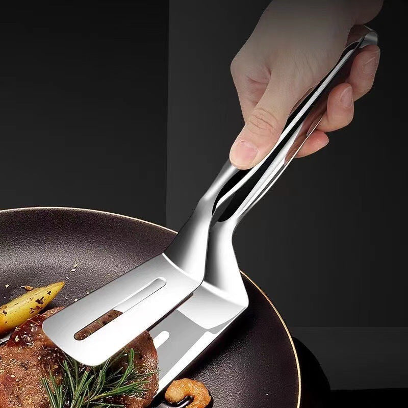 1pc stainless steel fried fish shovel clamp food tong fish