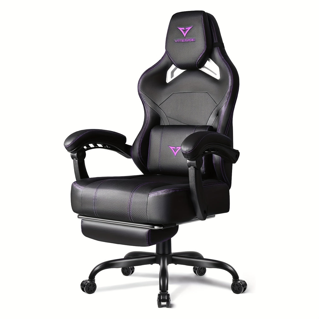 big tall gaming chair 400lb weight capacity footrest