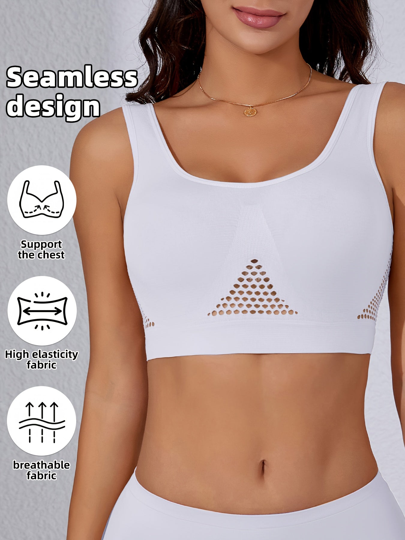 womens sports bra gathered bra sports hollow breathable bra