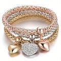 3pcs set golden silvery rose   chain bracelet tree