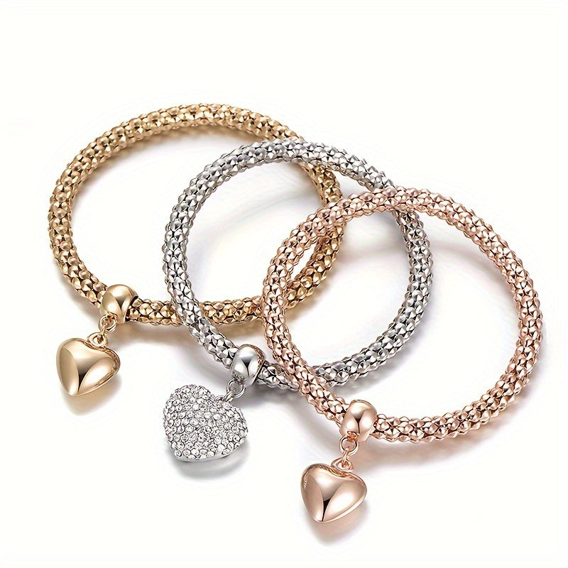 3pcs set golden silvery rose   chain bracelet tree