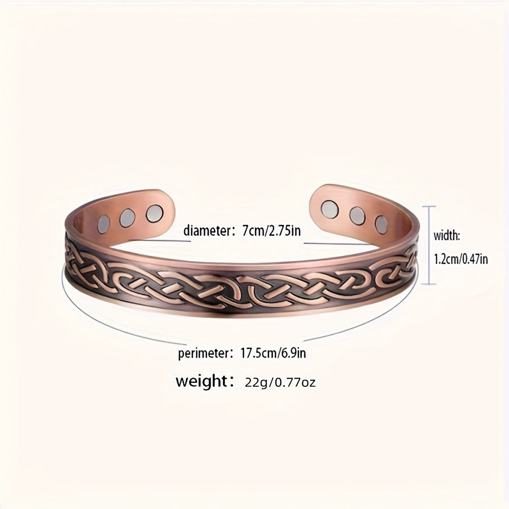 bracelet made adjustable magnetic red copper showcasing a