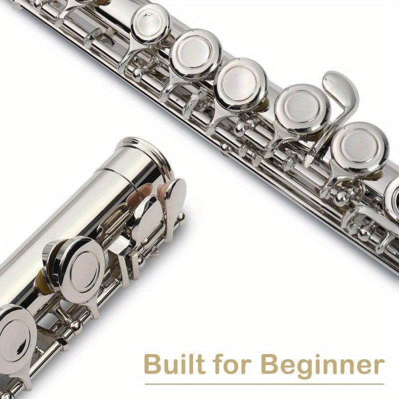 nickel plated c closed hole 16 key concert band flute in