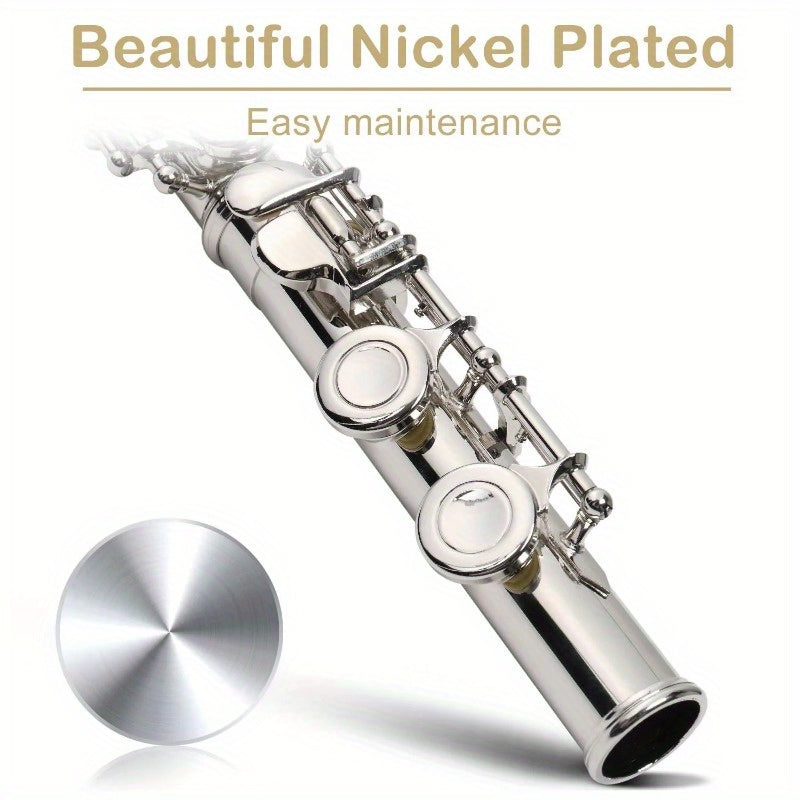 nickel plated c closed hole 16 key concert band flute in