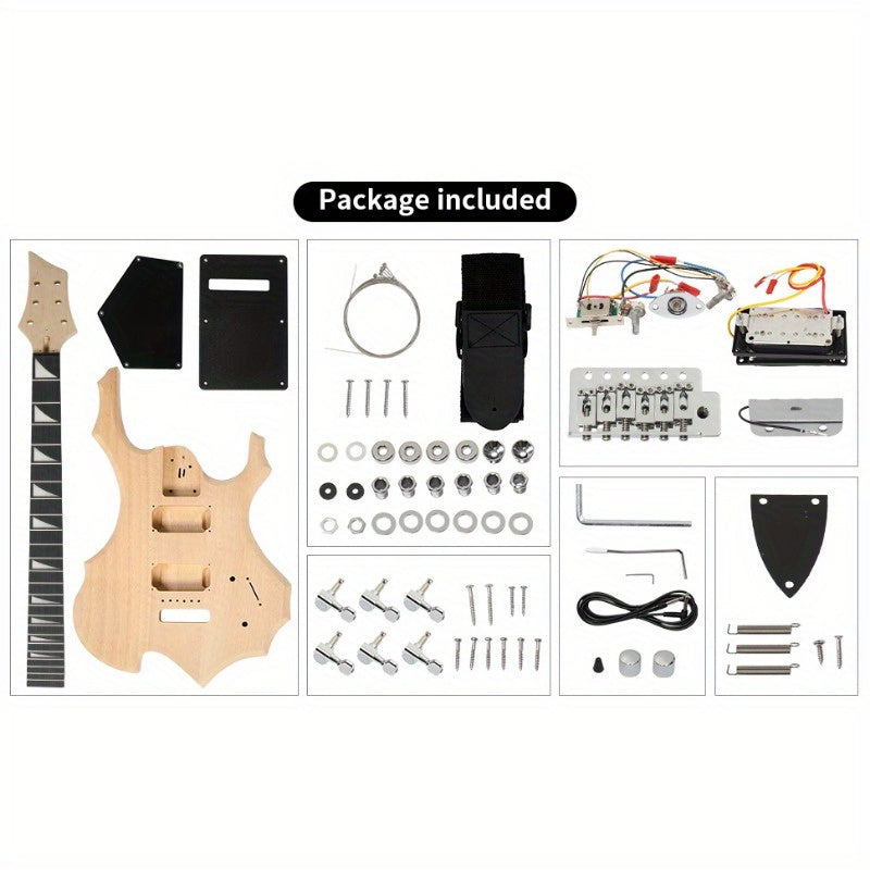 diy 6 string flame shaped style electric guitar kits