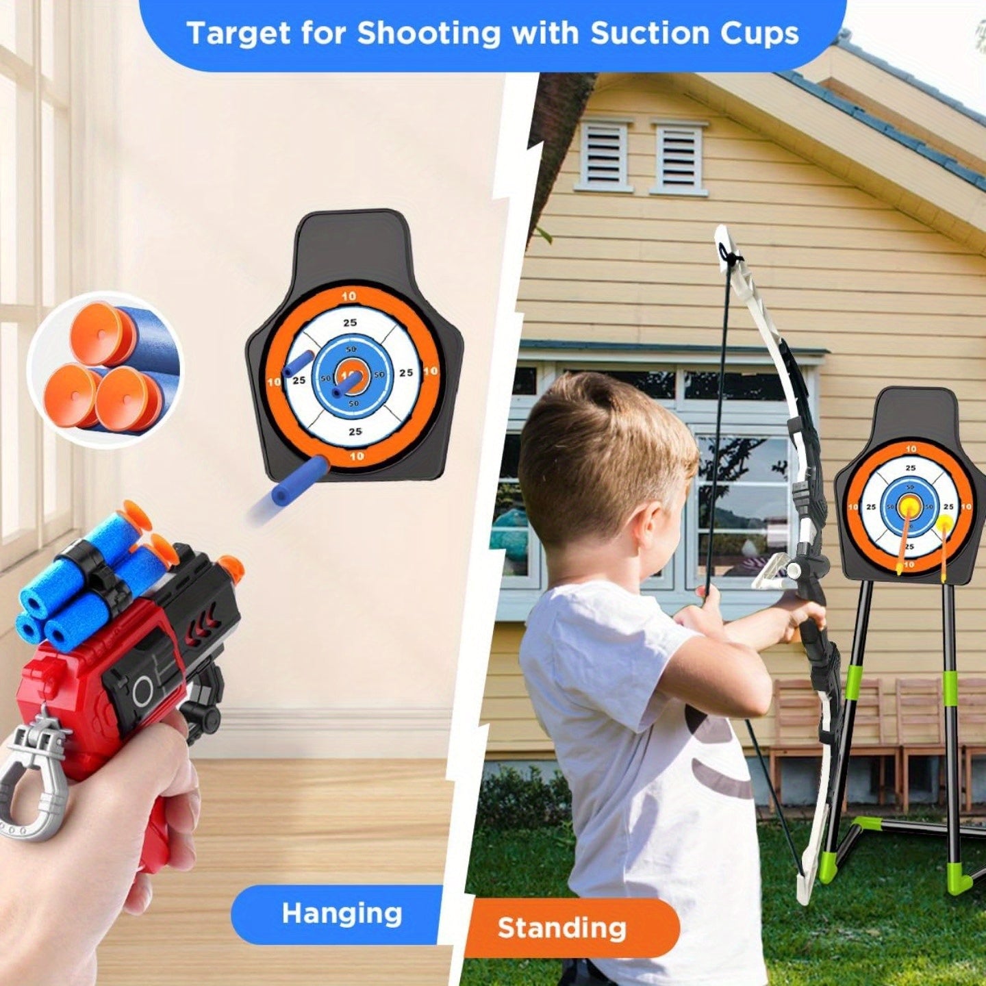 2 pack bow arrow toy kids boys girls light archery