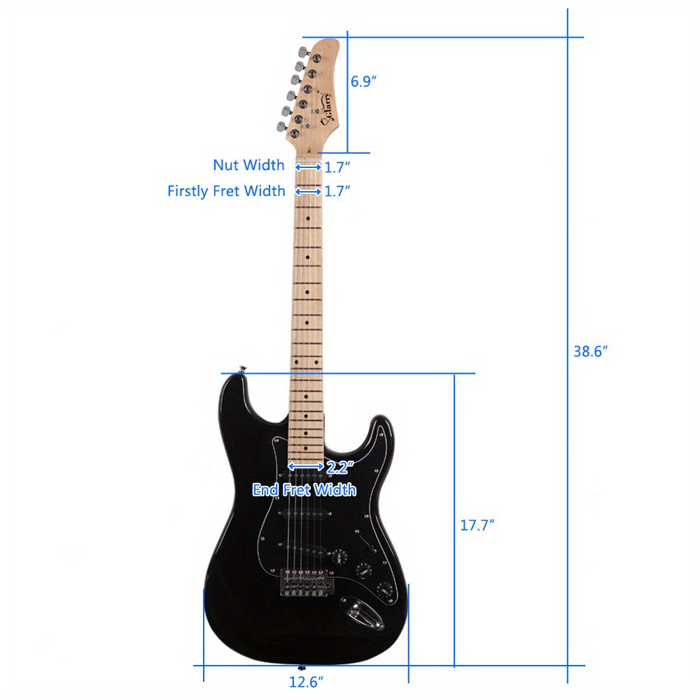 ast stylish electric guitar kit black pickguard black