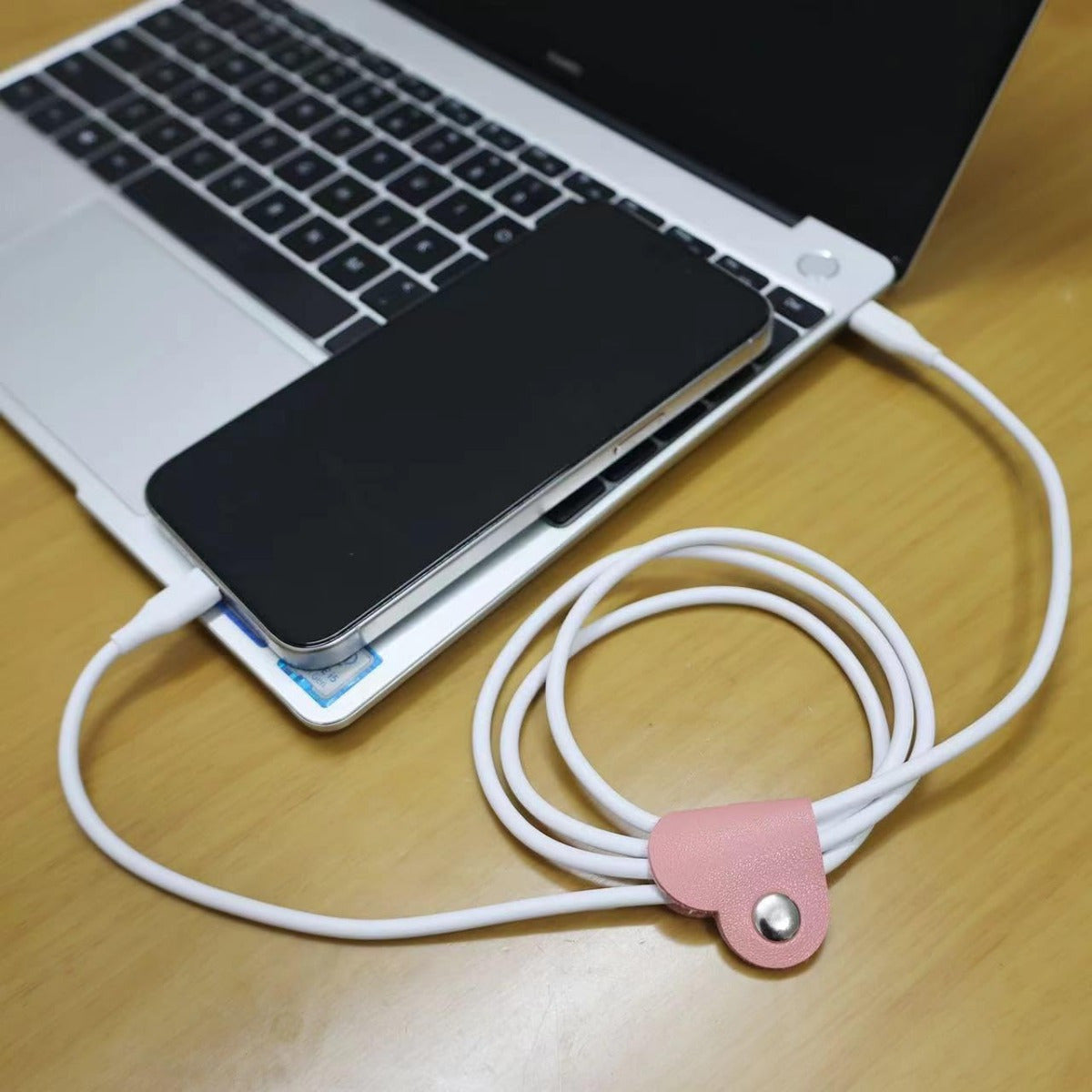 10 pack heart shaped faux leather cable straps multi color