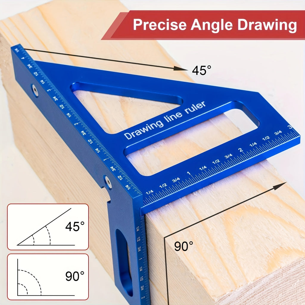 aluminum alloy woodworking square protractor 45 90 degree