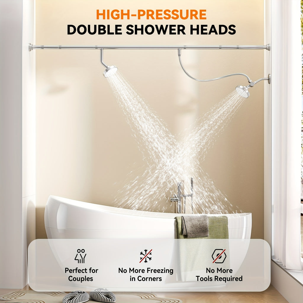 dual shower head system couples high pressure shower heads 3