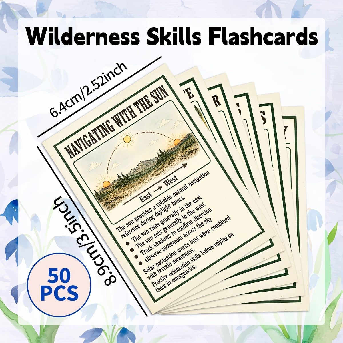50pcs wilderness survival skill postcards vintage outdoor