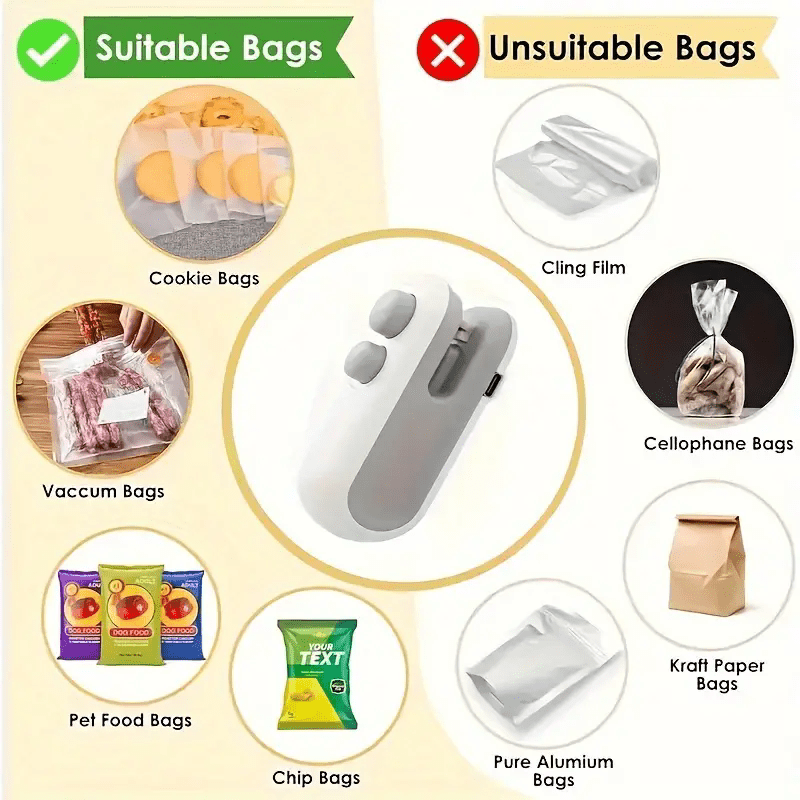 usb mini household sealer lithium battery snack bag sealer