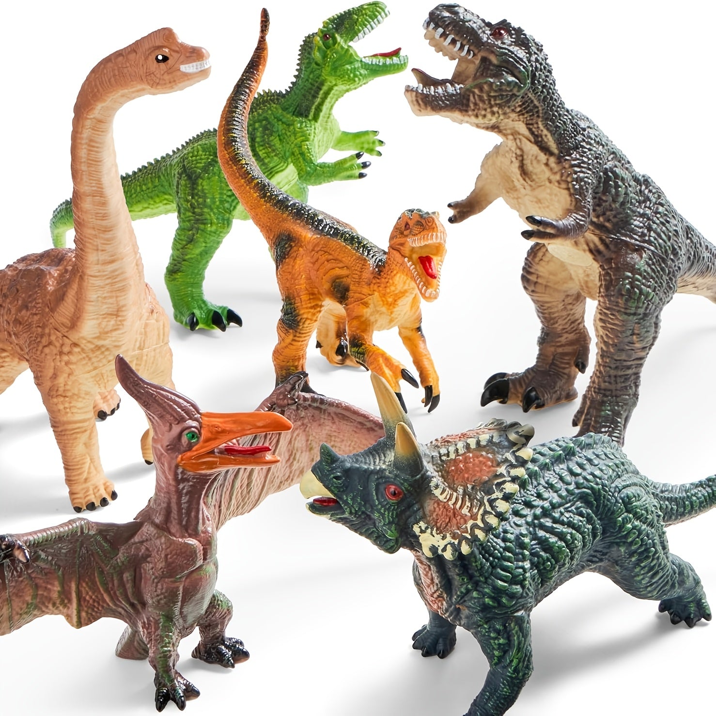 6pcs large dinosaur figures educational book
