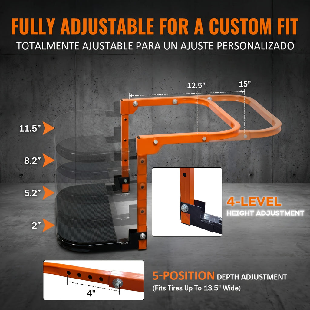 heavy duty foldable tire step anti slip texture adjustable