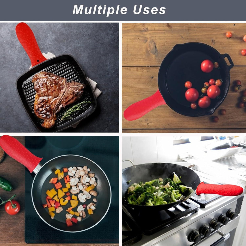 set 4 silicone heat resistant handle covers   handle