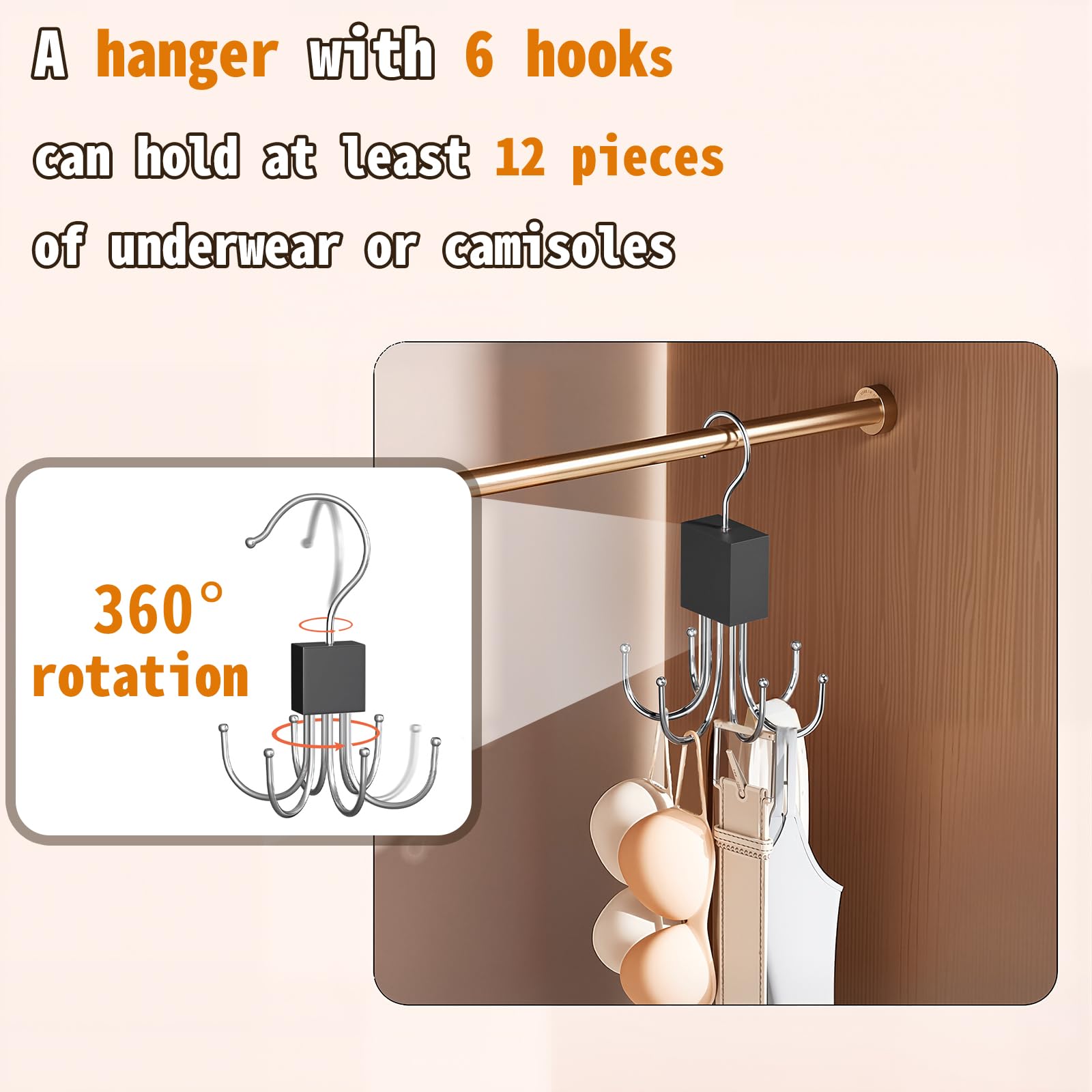 360 rotatable hook 1pc vest style hanger bra hanger 360