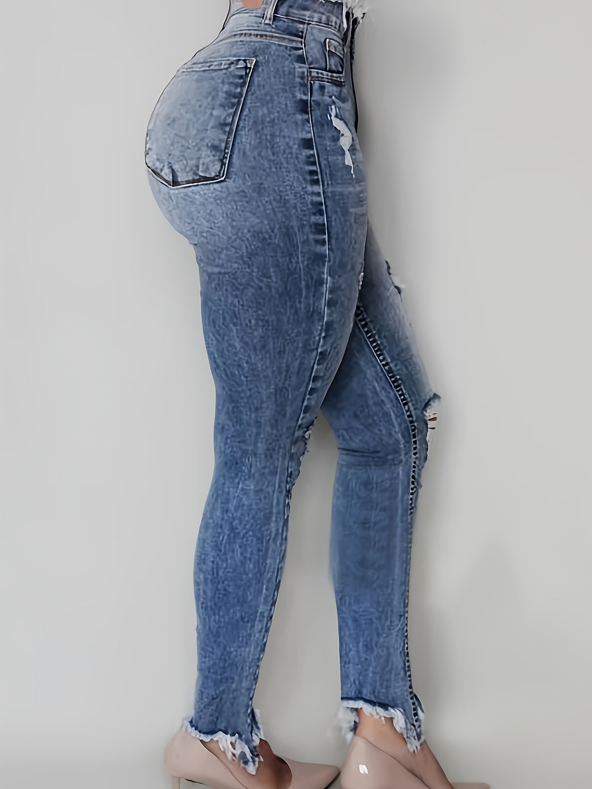 womens fashion irregular ripped jeans womens     jeans