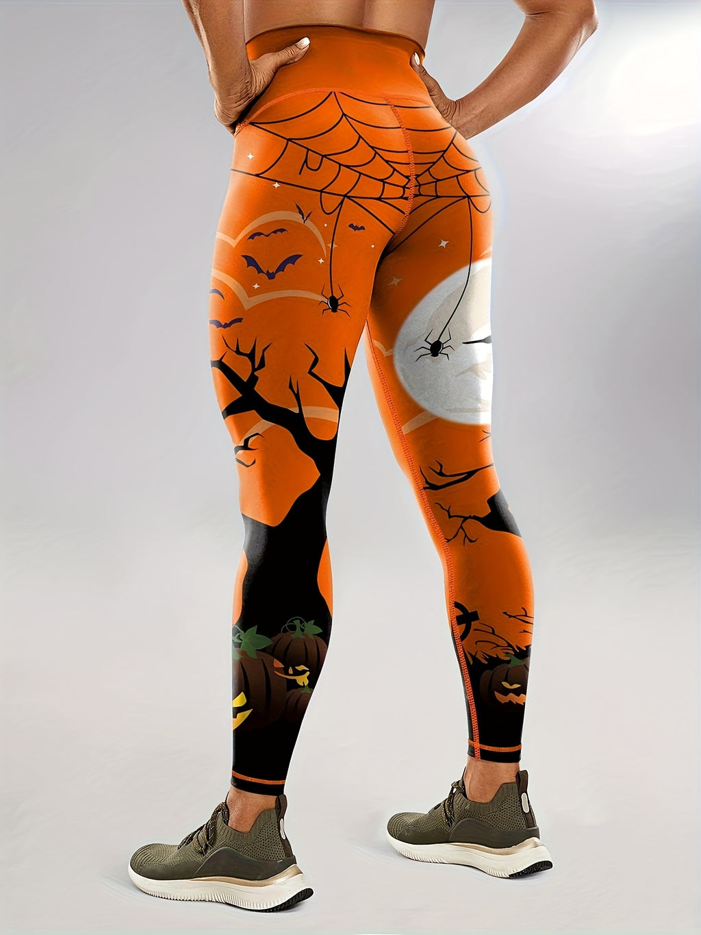 halloween themed high waist yoga leggings women flame