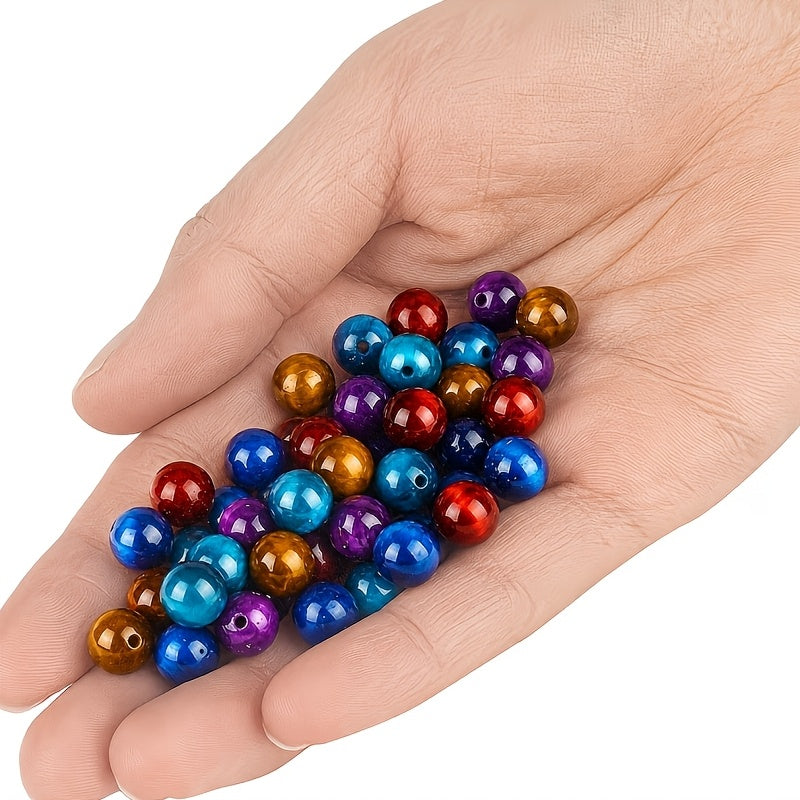 59pcs tiger eye round beads glass material beads 5 colors