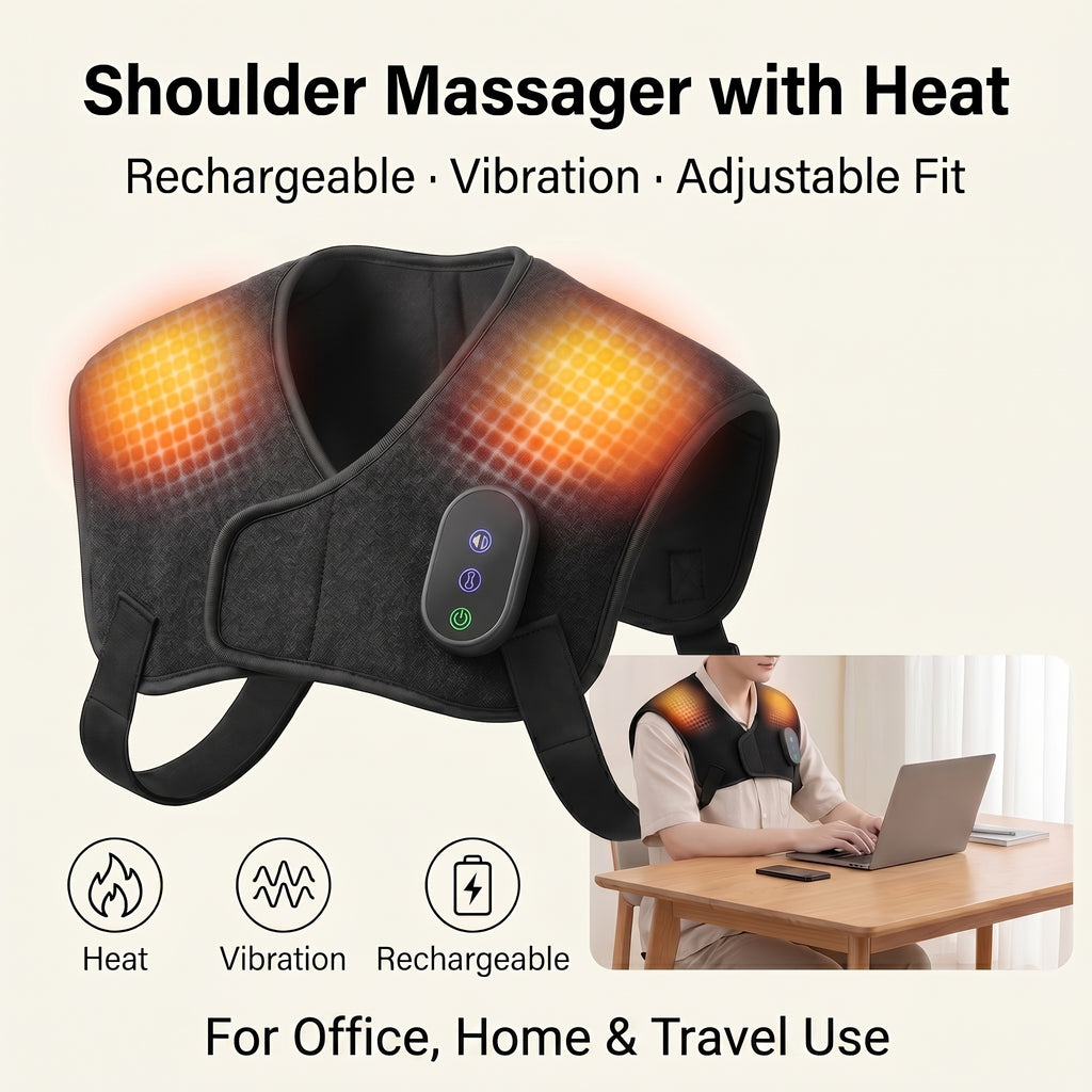usb powered portable shoulder massager heating vibration 3
