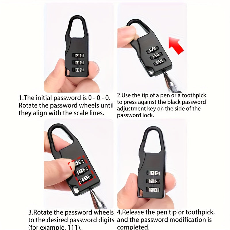 4pcs 3 digit combination locks suitable suitcases backpacks