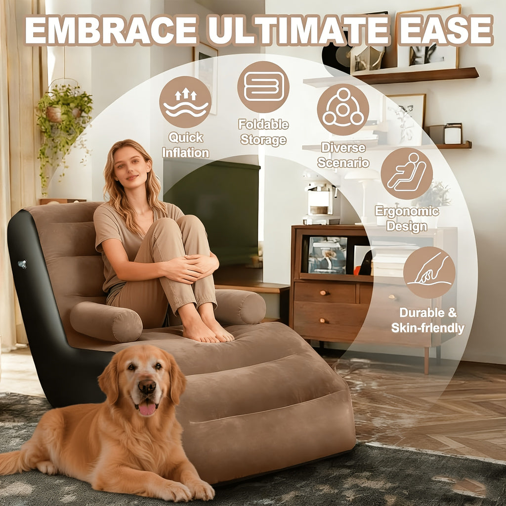 inflatable couch camping air mattress sofa   armrest