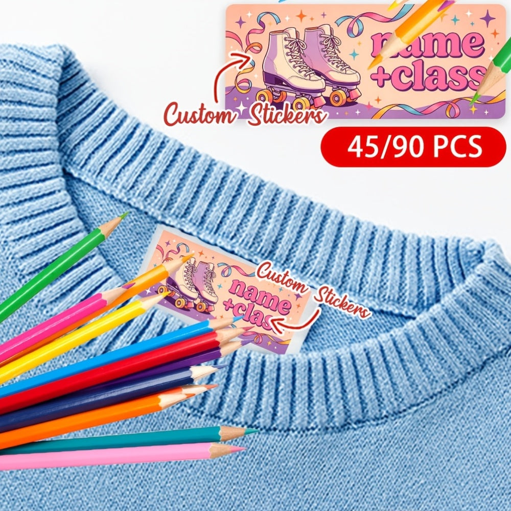 45 90pcs personalized custom stationery label stickers retro