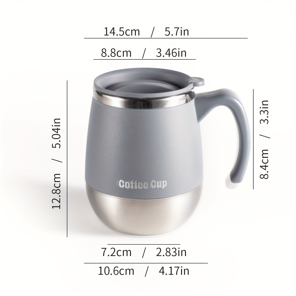 1pc 500ml covered mug coffee cup double layer heat resistant