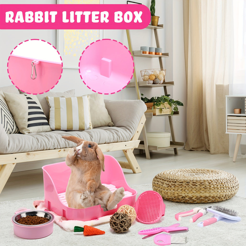 15pcs rabbit starter kit small litter box animal grooming