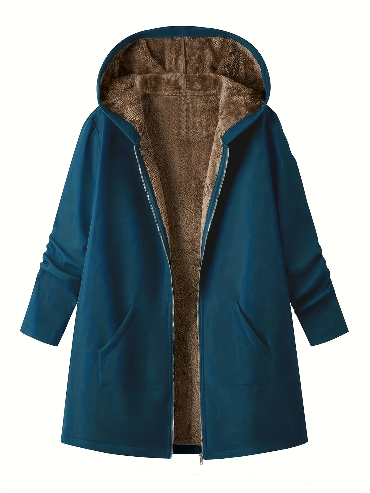 solid color thermal lined hooded jacket autumn