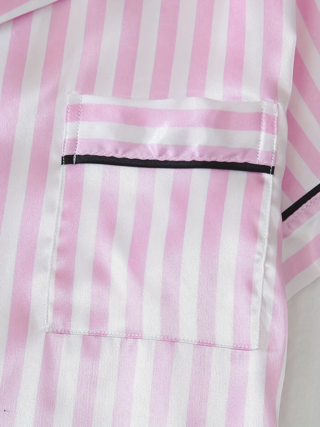 summer womens pajamas pink striped bow short sleeve shorts