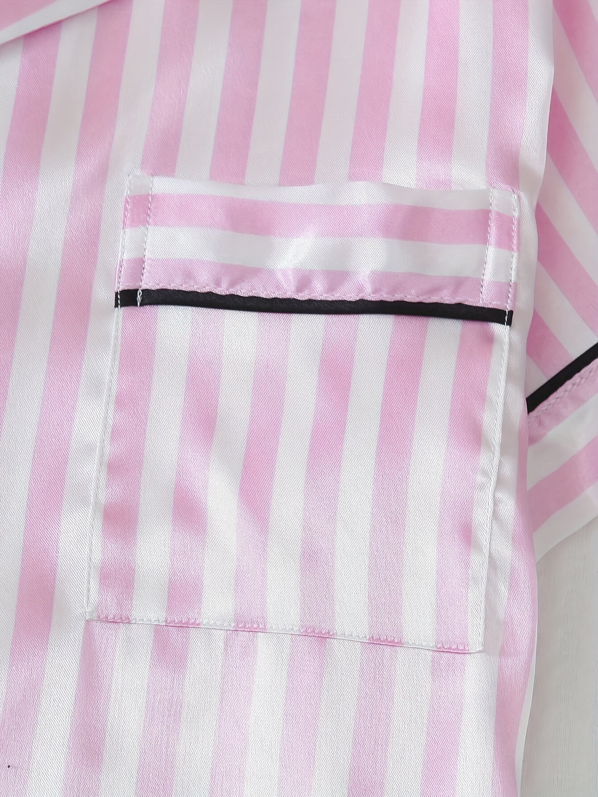 summer womens pajamas pink striped bow short sleeve shorts