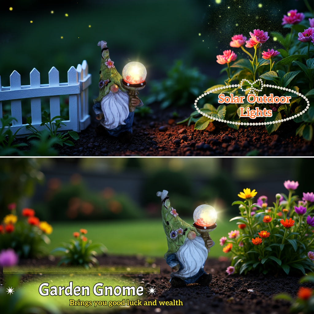 fairy garden decor gnome statue   light resin