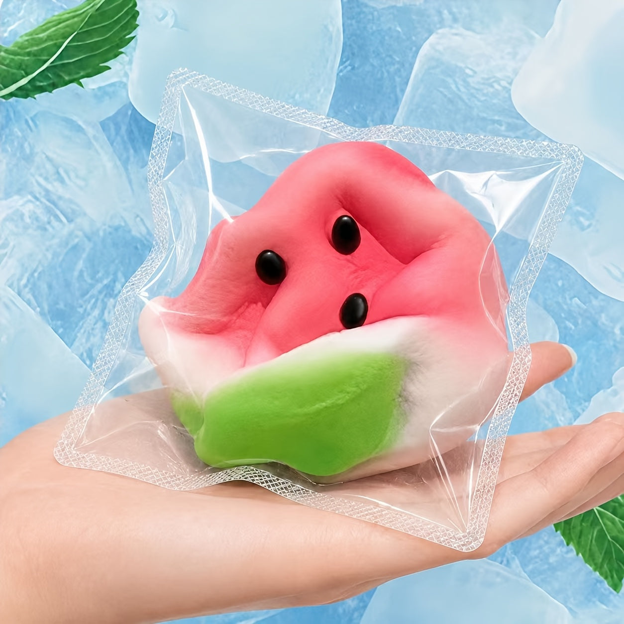 1pc festive pink green watermelon squeeze toy soft