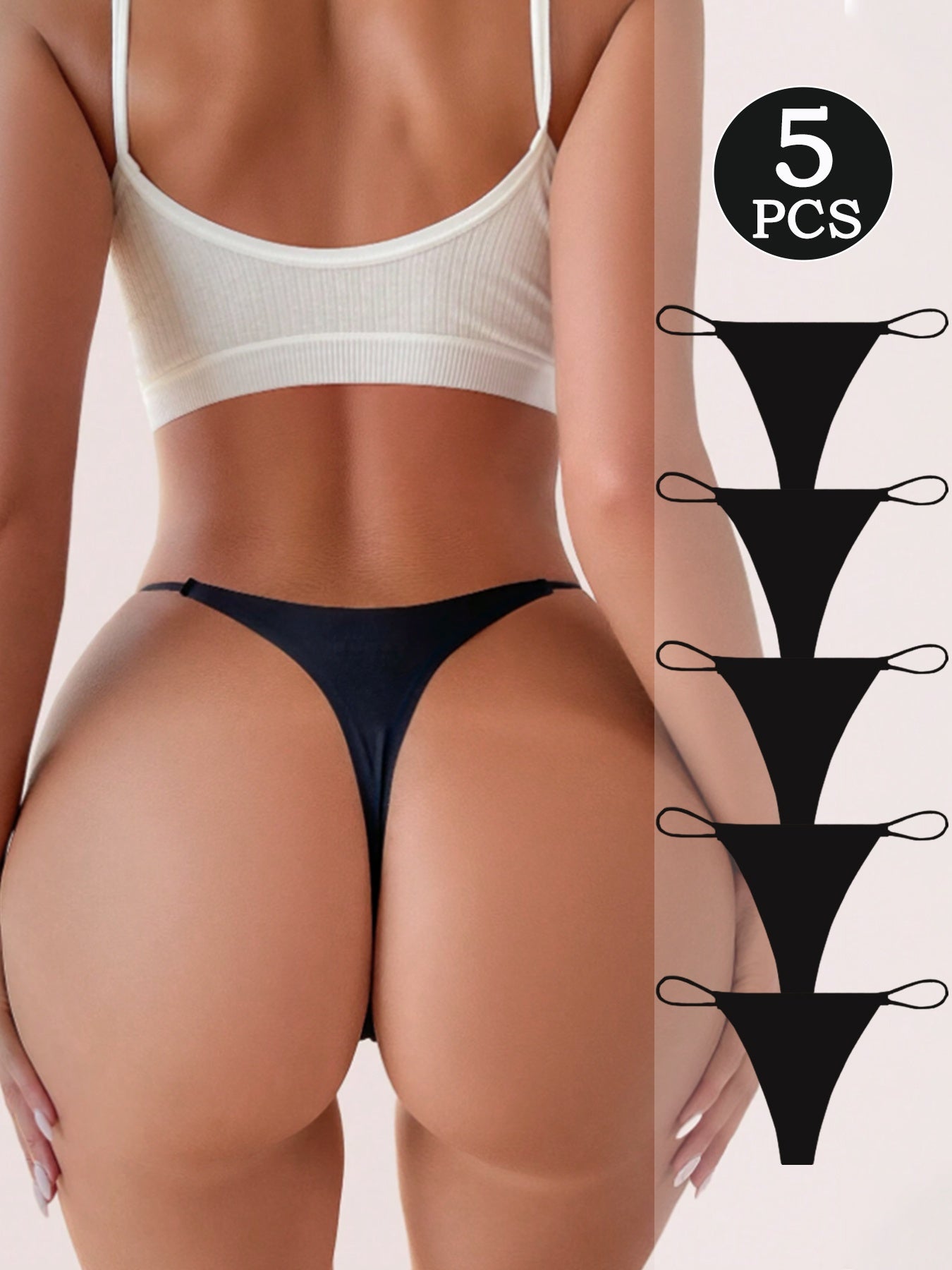 5pcs bellabreeze womens low   v string   panties