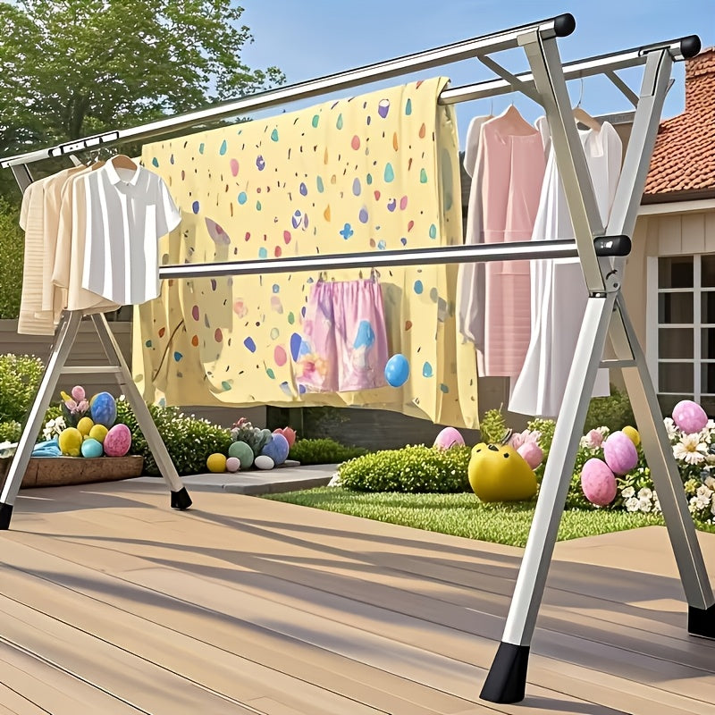 three bar foldable clothes drying rack 63 78 7 95
