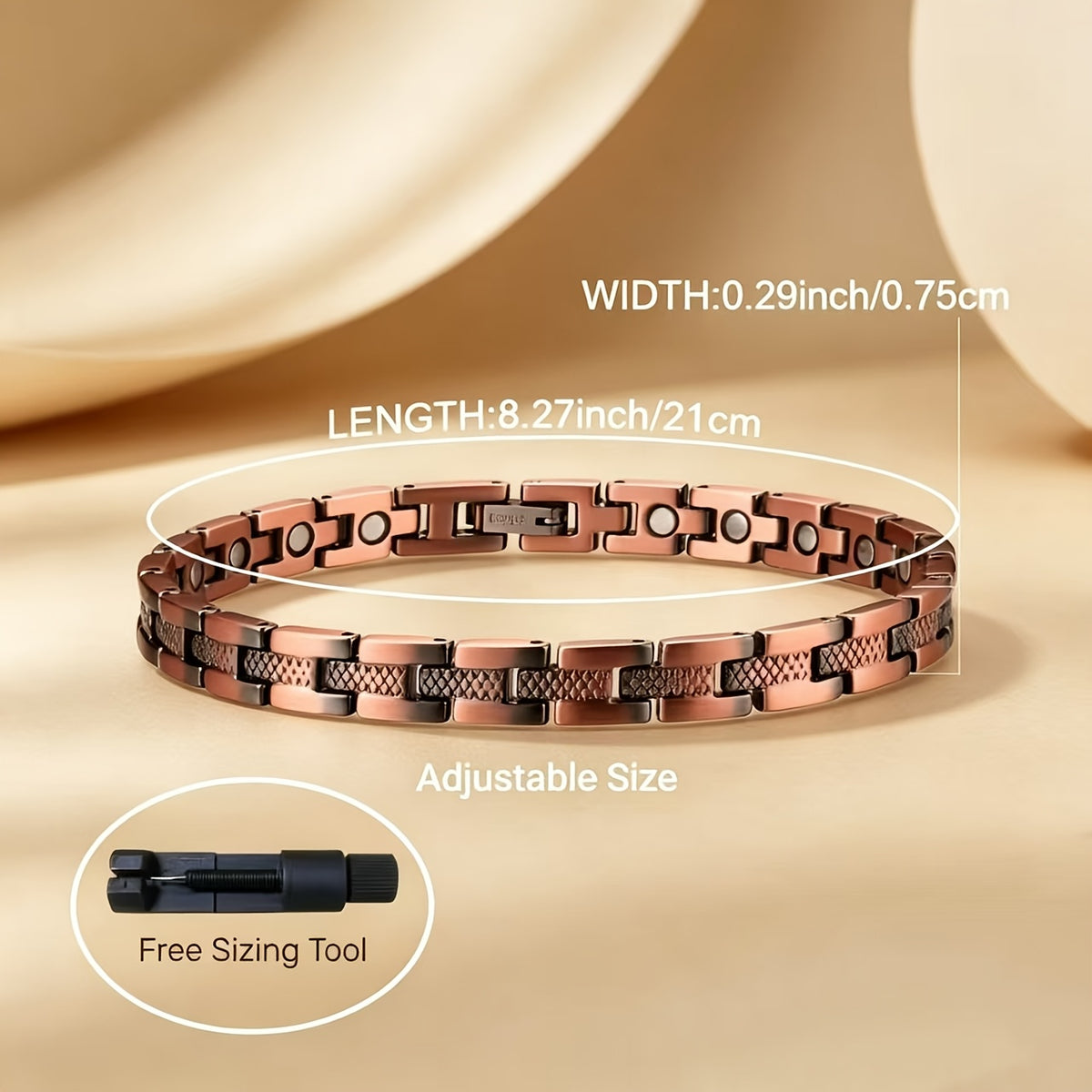 2pcs set womens copper magnetic anklets   a free size