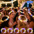 30 glowing led womens headbands lilac flower decorations