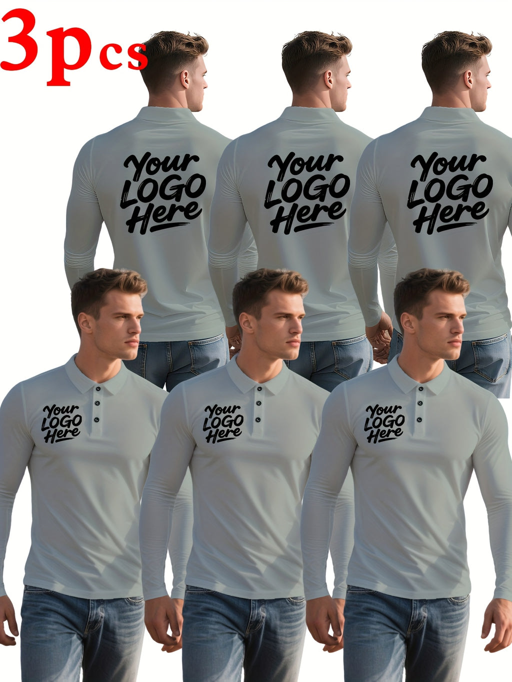 custom item 3pcs mens   shirt set quick dry moisture