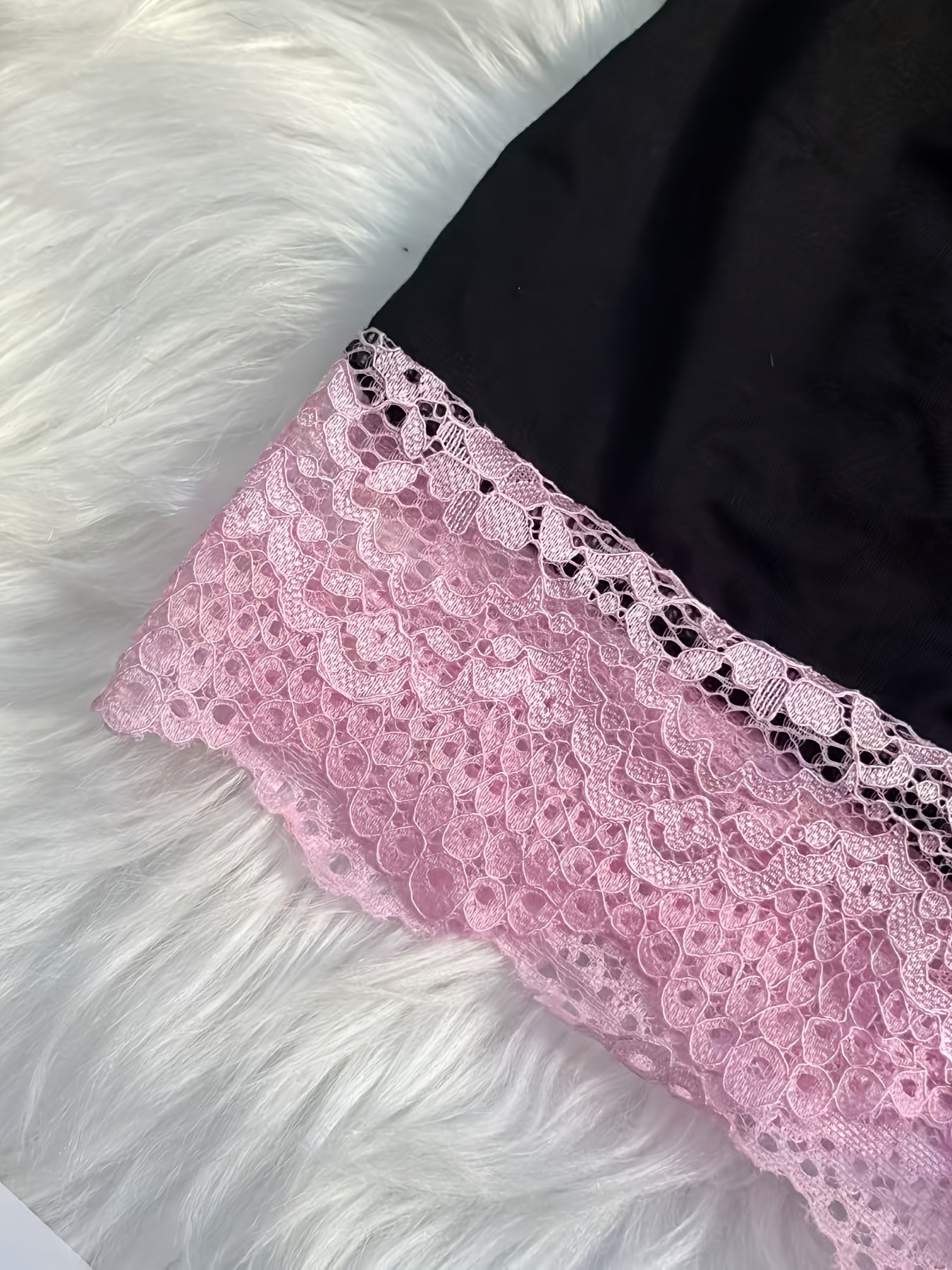 summer 2pcs set color block lace spliced bow