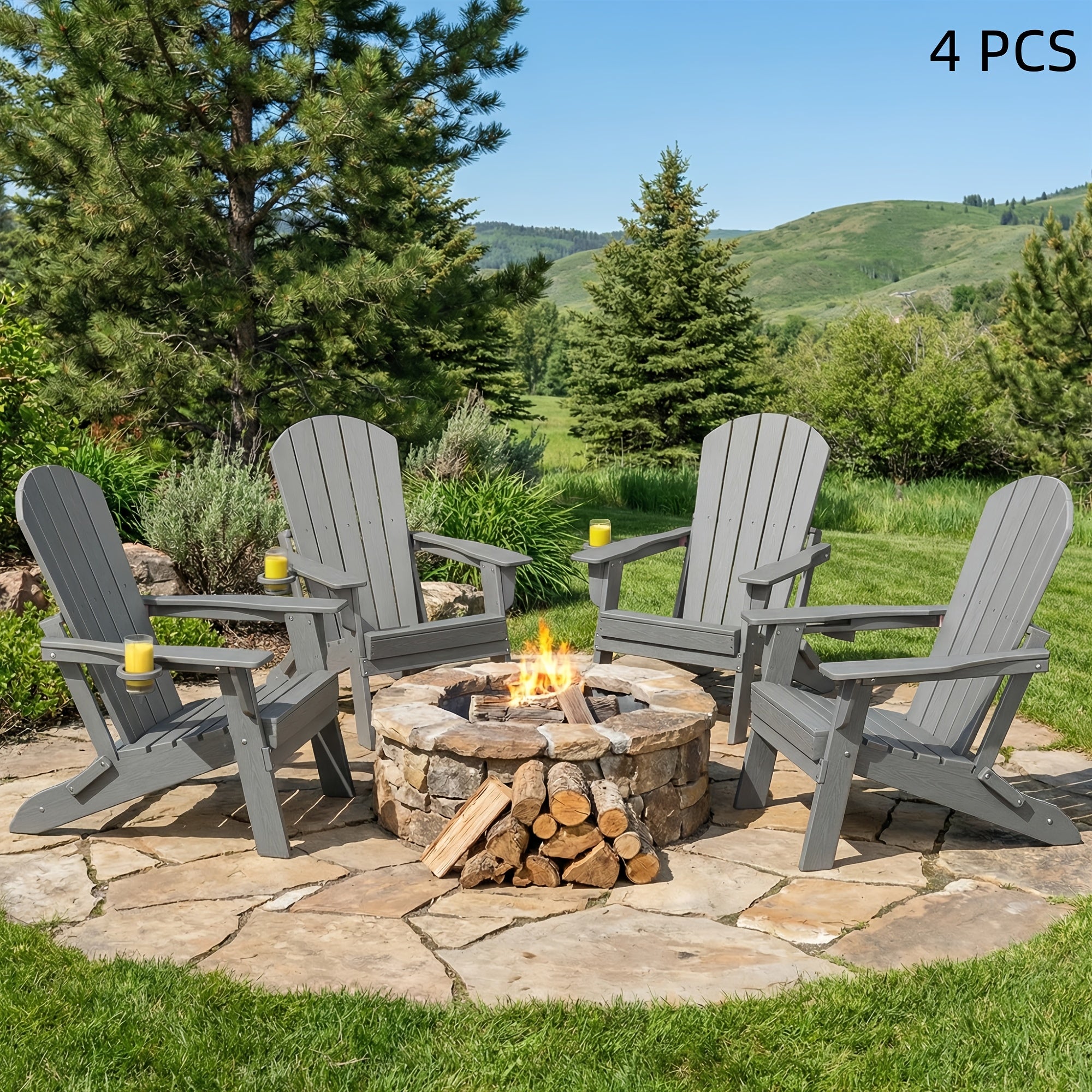 hdpe folding adirondack chair 4pack 6pack weather fire pit