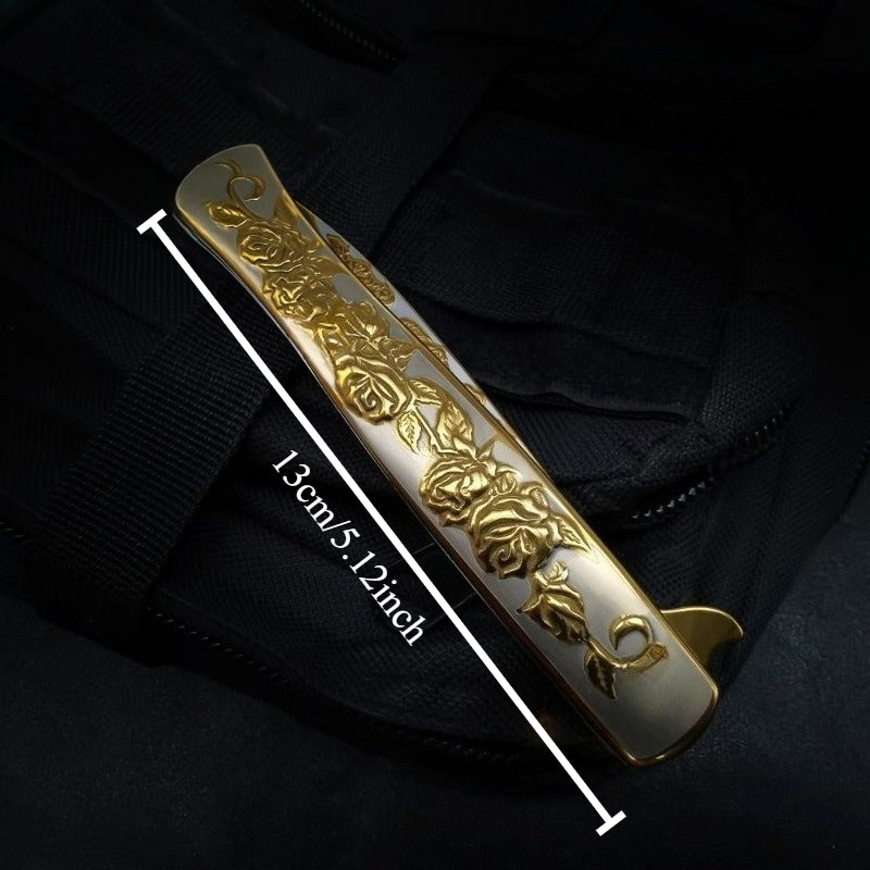 8 95 inch golden large full size pocket knife sharp