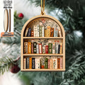 2d flat christmas bookshelf wooden hanging ornaments