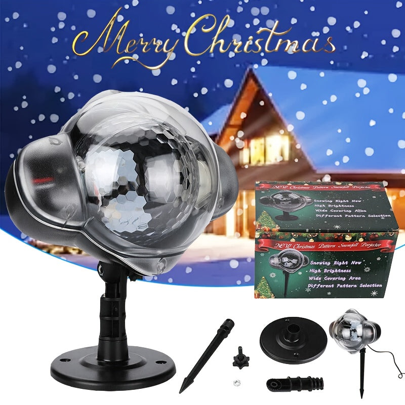 snowflake projector light rotating effect decoration